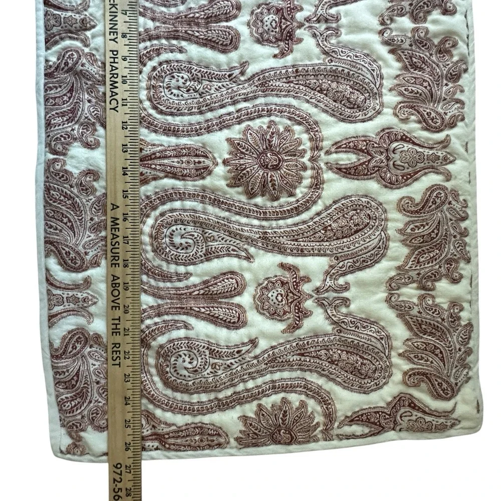 Pottery Barn Pillow Shams Lumbar Wool Blend Jacquard Paisley Set Of 2 Diff Sizes